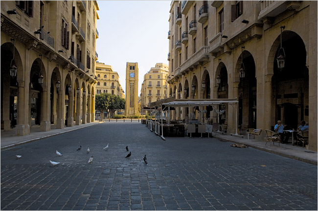 Place d'&Eacute;toile, a centerpiece of reborn Beirut, is usually bustling, but on a weekday morning in early August 2006 it's all but empty.
